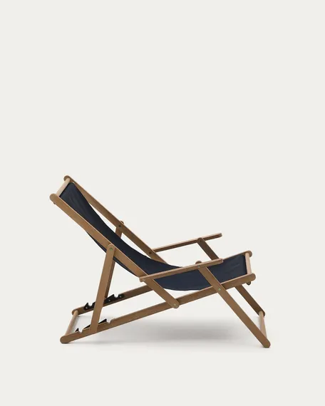 Складное кресло Vilara для улицы из акации черного цвета