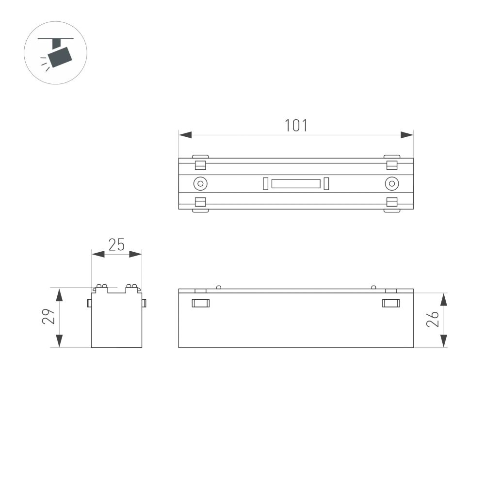 Светильник MAG-VIBE-LASER-L101-6W Day4000-MIX (BK, 24 deg, 48V, DALI) (Arlight, IP20 Металл, 5 лет) 044418
