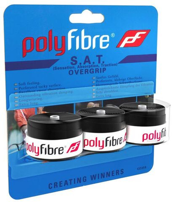 Намотки теннисные Polyfibre S.A.T. Overgrip (3 szt.) - black