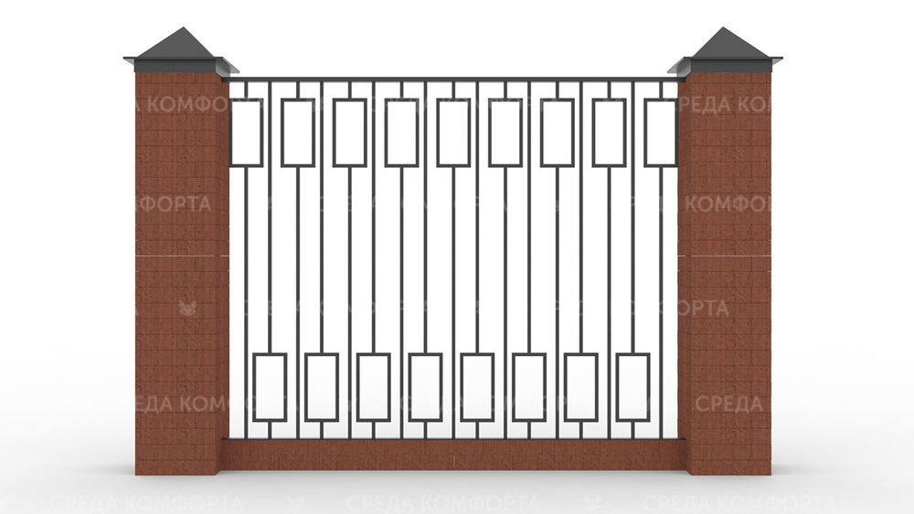 Забор из профильной трубы ZBR0166