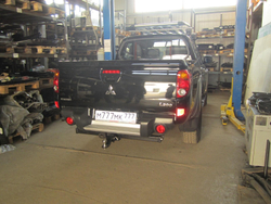 Фаркоп Бизон на Mitsubishi L 200 FA 0648-E (с 2006 по 2015 г.в.) (паспорт и сертификат в комплекте)(без электрики)