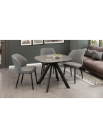 Стол кухонный Черный муар мрамор 100(135)х90х76 см