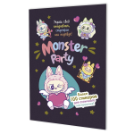 Наклейки 145×210мм. 8стр. "Monster Party" черничная обложка (Контэнт)