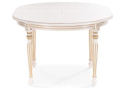 Стол Брейзер 110(140)х110х77 молочный / золото