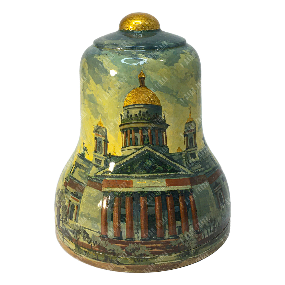 Матрешка-колокол из 6 частей. Храмы Санкт-Петербурга. Дерево, лак, ручная роспись. Россия, 2000-е гг