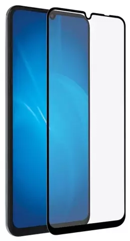 Закаленное стекло с цветной рамкой для Honor X7/X7a/X7a Plus/Realme C53/C51 DF Color-135 (black)