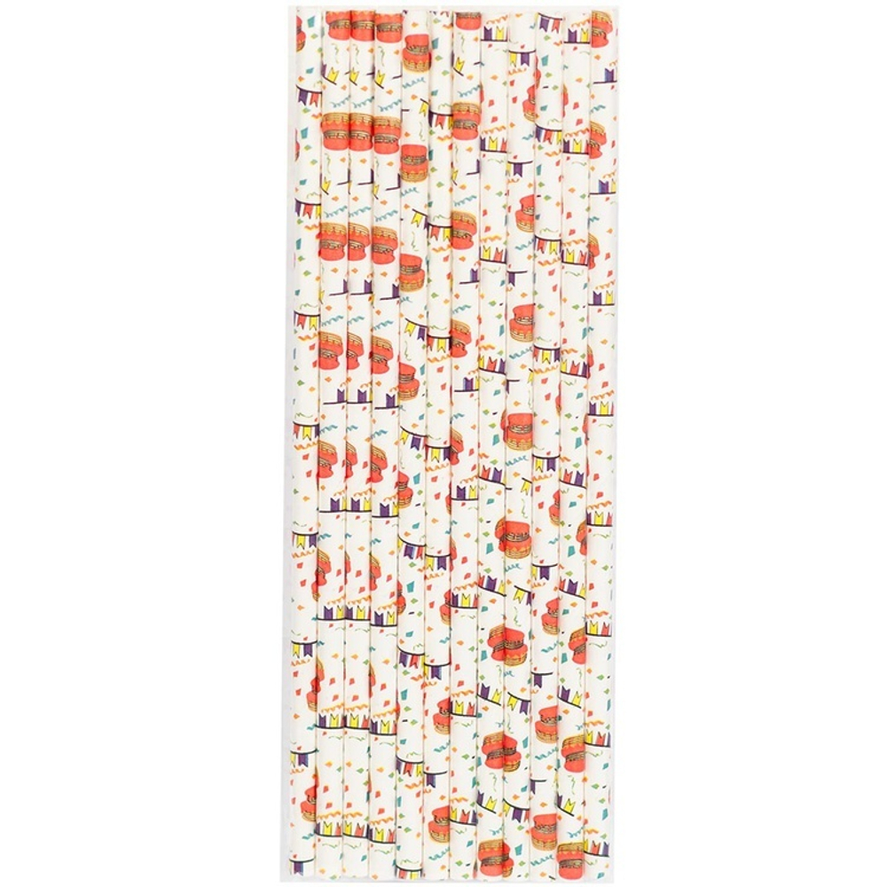 Трубочки для коктейлей бумажные «Торт Праздничный», 12 шт