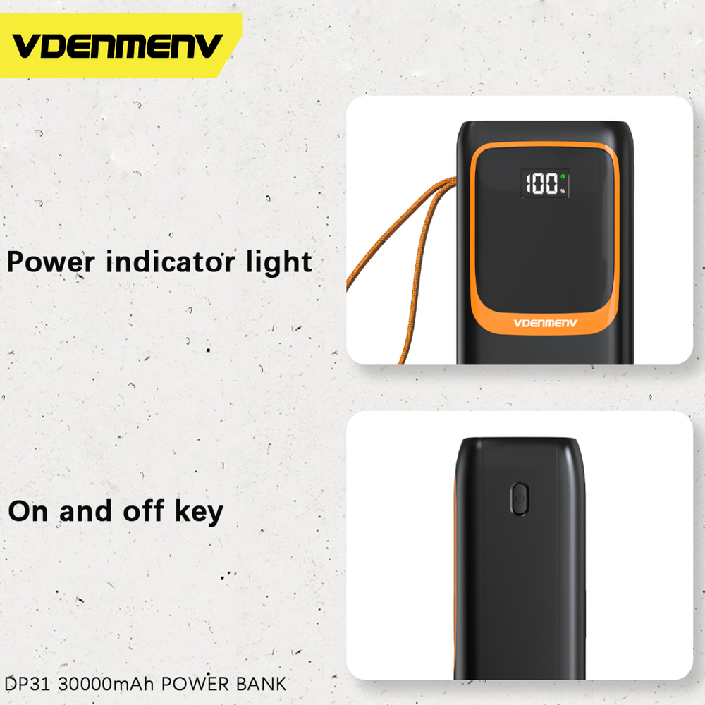Портативный аккумулятор DENMEN DP31 30000 mAh (черный)