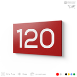 Номер на дверь 120, табличка на дверь для офиса, квартиры, кабинета, аудитории, склада, красная 120х70 мм, Айдентика Технолоджи