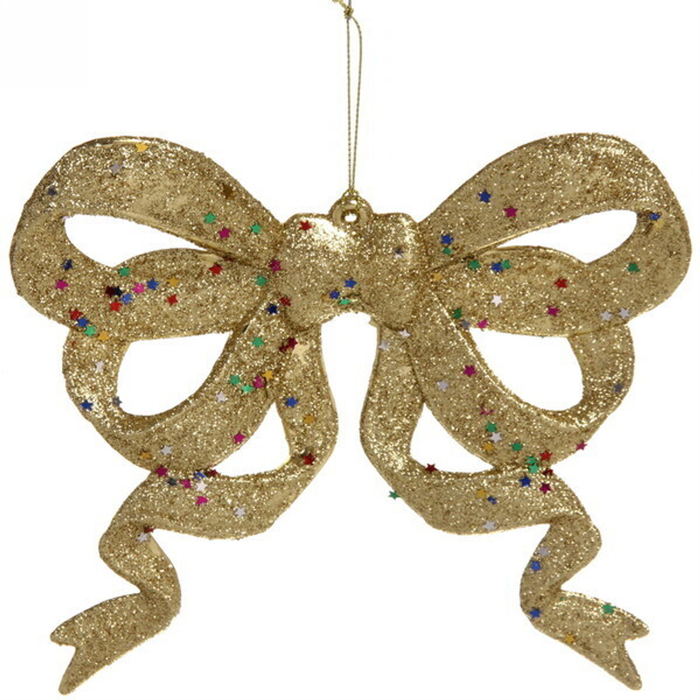 Украшение новогоднее «Бант сияющий» 17*18 см, Золото