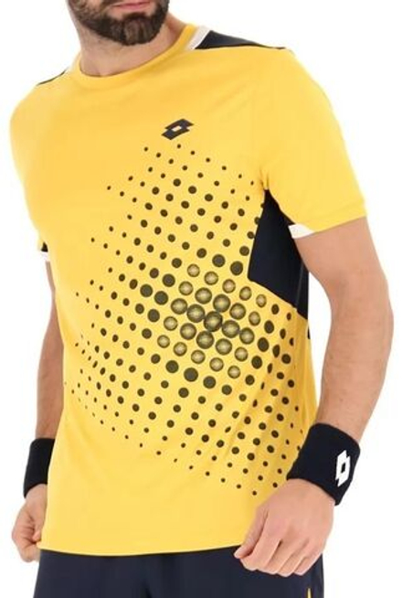 Мужская теннисная футболка Lotto Top IV Tee 1 - saffron/navy blue