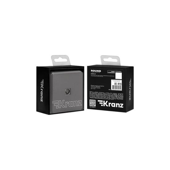 Розетка ROUND TV с/у титан KRANZ