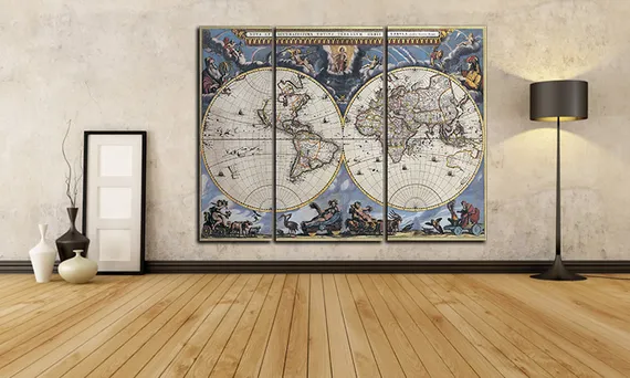 Модульная картина "Карта мира"