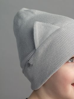 Шапка хлопковая вязаная КИС(Жемчужно-серый)