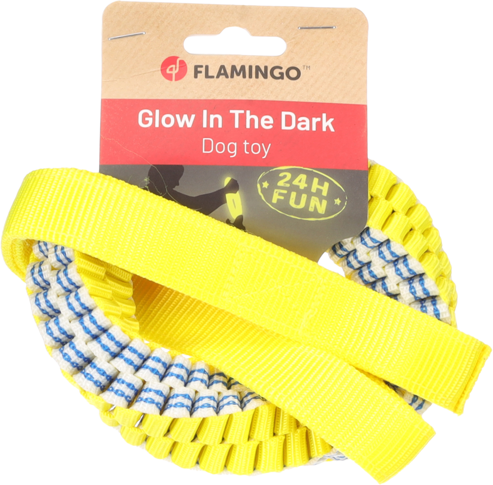 Игрушка Flamingo GLOWA "Кольцо на веревке" голубой/желтый L 50 x 15 x 4 см, пластик