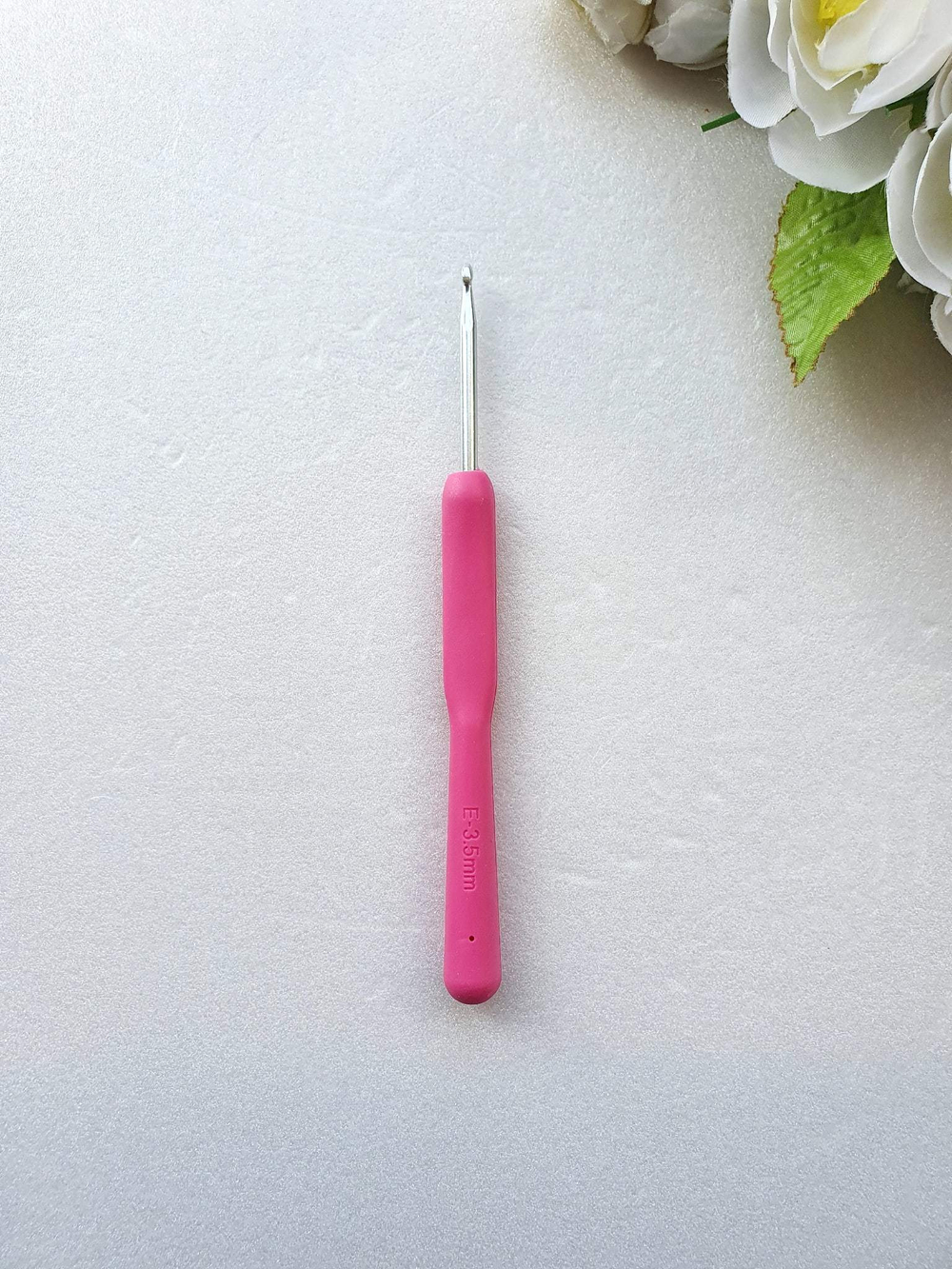 Крючок для вязания 3 мм. (алюминий, резиновая ручка)