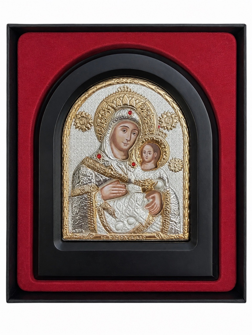 Вифлеемская икона Божией Матери 14×12 см, тёмный киот