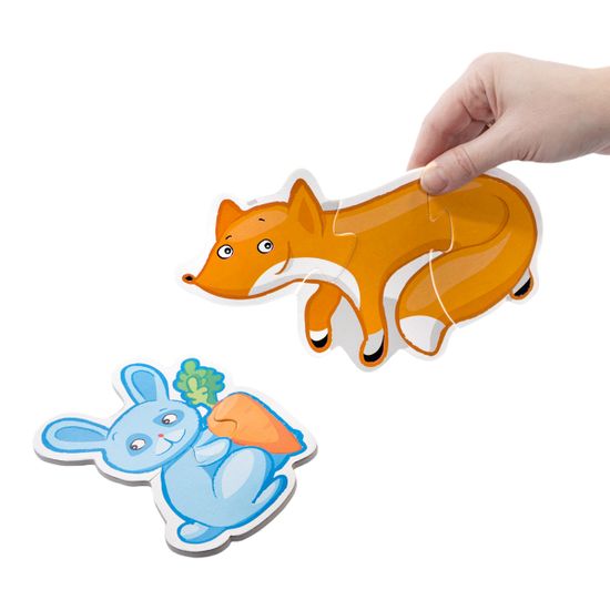 Пазлы-контуры "Лесные животные" 6 фигурок Baby Toys (мягкие)