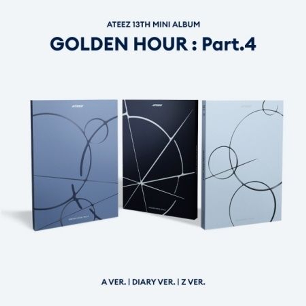(ПРЕДЗАКАЗ) Альбом ATEEZ - GOLDEN HOUR : PART.4 13th Mini Album 3 Version SET