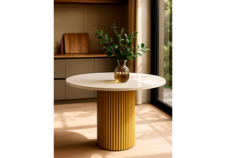 Стол деревянный Woodville Барел 90 белый, золото