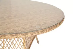 "Эспрессо" плетеный круглый стол, диаметр 150 см, цвет соломенный