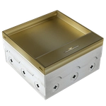 Лючок в пол 12 мод. (6 мод. 45х45 мм.) верт. установка,  латунь,  в уровень с напольным покрытием