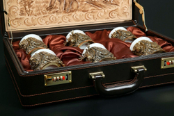 Набор чашек для кофе Трофейный" 6 шт. в подарочном кейсе с художественным оформлением