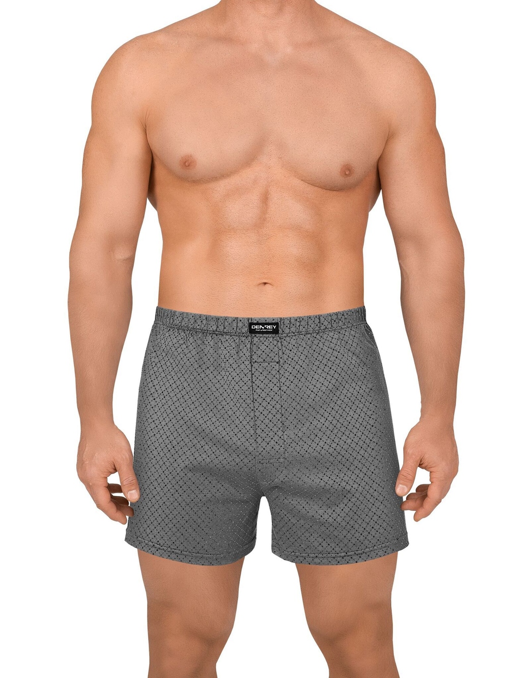 Мужские семейные трусы из хлопкового полотна (Размер: XXXL) (Цвет: серый)