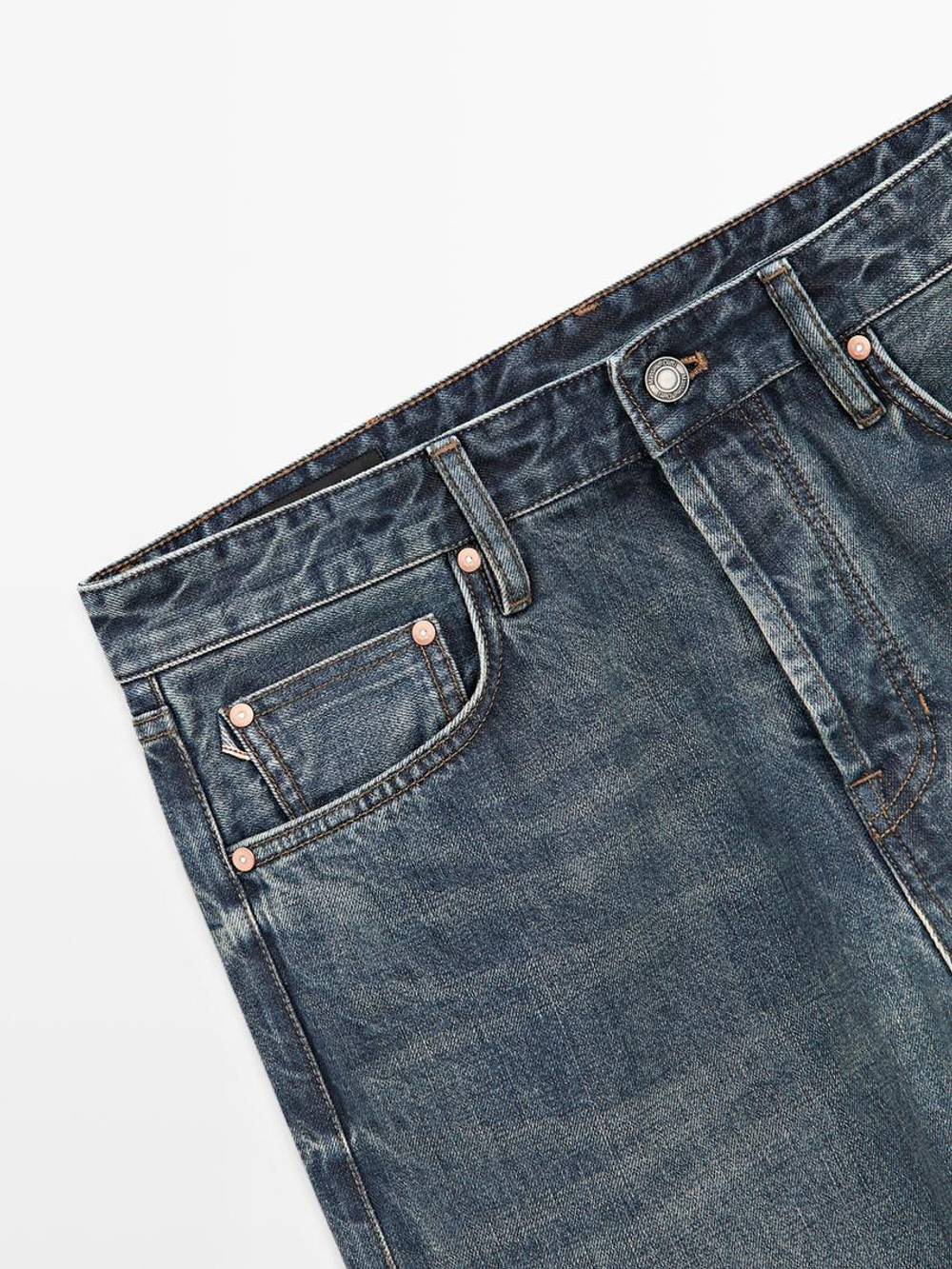 Massimo Dutti Джинсы с кромкой, средне-синий