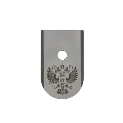 Пятка магазина GP с гравировкой Герб матовая стальная