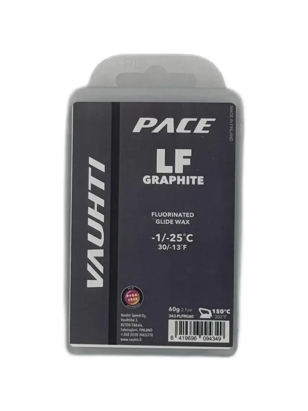 Низкофтористый парафин VAUHTI PACE LF GRAPHITE 60 гр.
