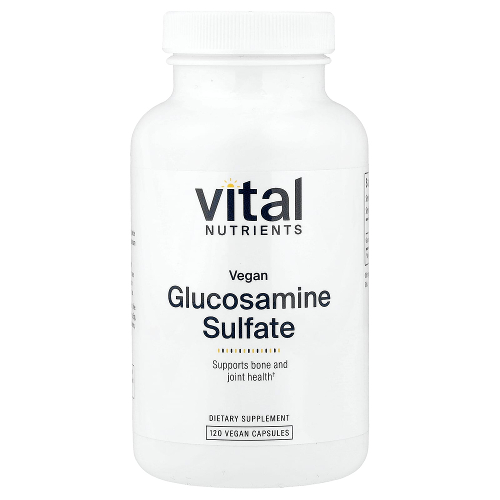 Vital Nutrients, Веганский сульфат глюкозамина, 120 веганских капсул (750 мг на капсулу)