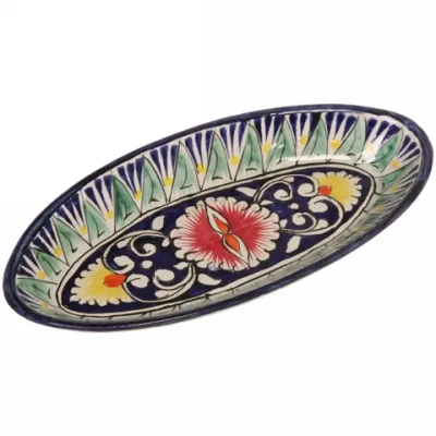 Селедочница маленькая Риштанская керамика 23*11см