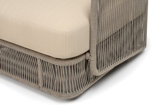 "Альбано" лаунж-зона 5-местная плетеная из роупа (веревки), каркас алюминиевый светло-серый, роуп серый меланж