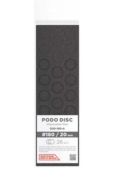 Файлы для пододисков сменные одноразовые, NN_D20-180-A, абразив 180, 26 шт. Диаметр 20 мм., Nippon Nippers.