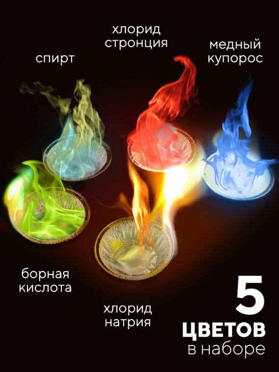 Набор для опыта для детей Разноцветное пламя