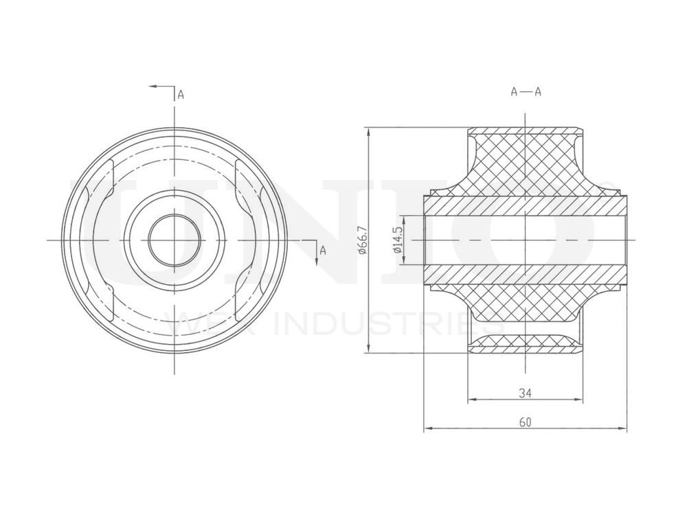 Сайлентблок передний переднего нижнего рычага UNIO RMP-20167