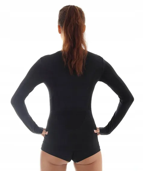 Термофутболка женская с длинным рукавом чёрная BRUBECK Comfort Wool LS1161W