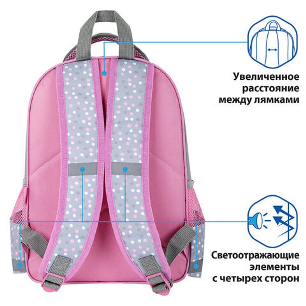 Рюкзак ПИФАГОР SCHOOL для начальной школы, "Adorable bunny", 38x28х14 см, 270654