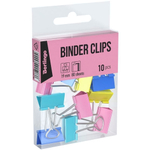 Зажимы для бумаг 19мм, 10шт., цветные, ПВХ (Berlingo)