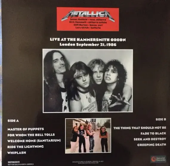 Metallica – Live At The Hammersmith Odeon - London September 21, 1986 - Red - LP