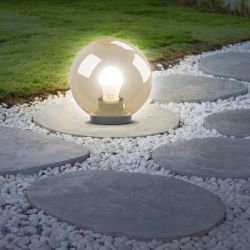 Садово-парковый светильник ЭРА НТУ 01-60-203 шар золотистый на опору / кронштейн IP44 Е27 max60Вт d200mm