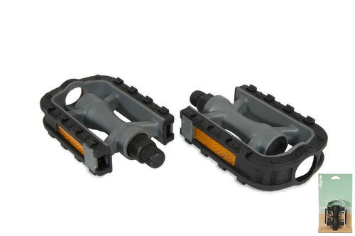 Педали Wellgo URBAN пластик, 108.5x72x28.5мм, резьба 9/16", подшипники, черно-серые