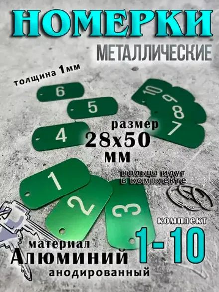 Номерки на ключи металлические