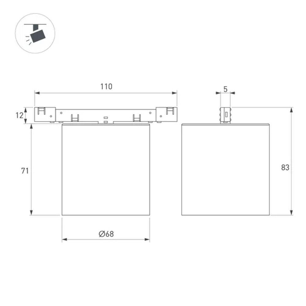Светильник MAG-MICROCOSM-POINT-R68-7W Day4000 (WH, 36 deg, 24V) (Arlight, IP20 Металл, 5 лет) 051827