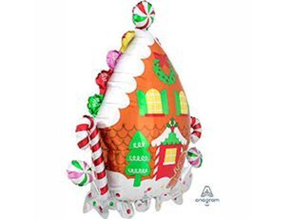 Шар фольгированный ( 76 см) фигура,Домик Пряничный, 1шт.