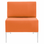 Кресло мягкое "Хост" М-43, 620х620х780, без подлокотников, экокожа, оранжевое