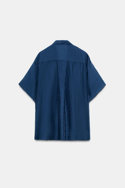 ZARA РУБАШКА С ШАРФОМ — ZW COLLECTION, СИНИЙ