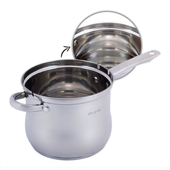Кастрюля с сеткой для фритюра 3,5 л. из нержавеющей стали Kamille KM-5852