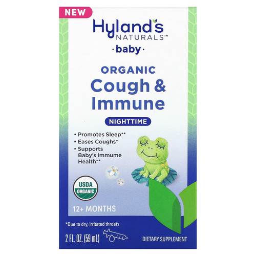 Hyland's Naturals, Baby Organic Cough & Immune, для приема внутрь, для детей от 12 месяцев, 59 мл (2 жидк. унц.)